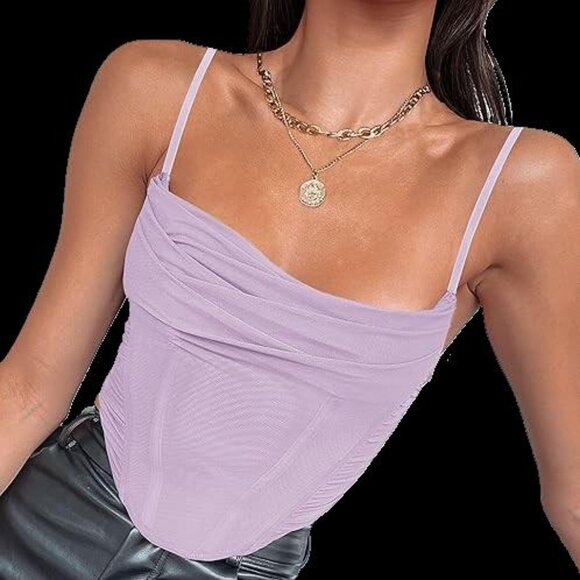 Women's Spaghetti Strap Zippered Back Camisole Top Size Large NWT - Picture 8 of 11